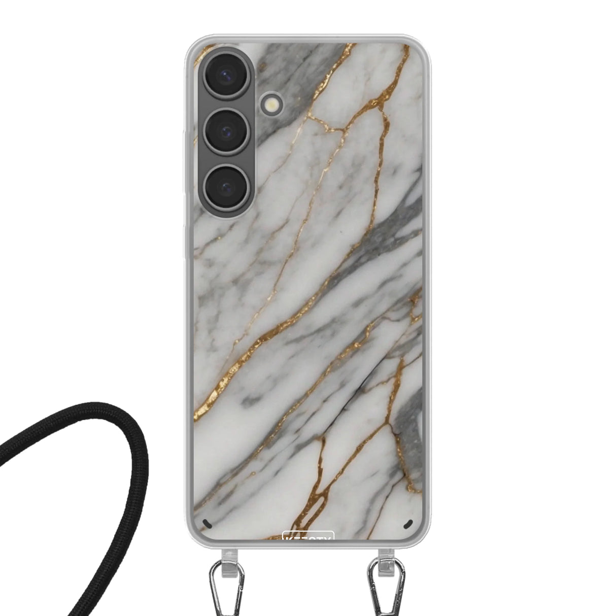 Telefoonhoesje ontwerpen - Marble White - Hoesje met koord