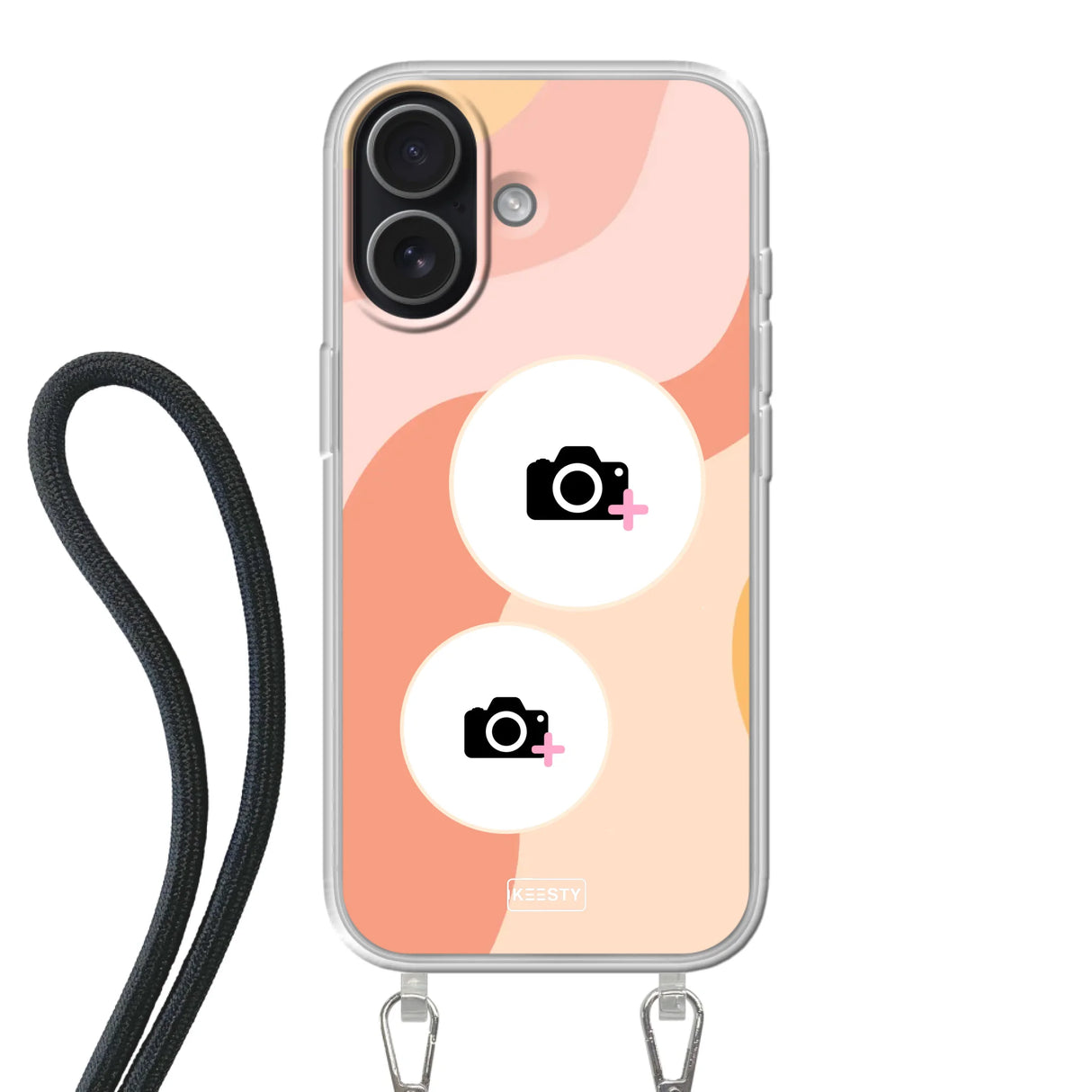 Apple iPhone 17 Crossbody case (back printed, transparent)
