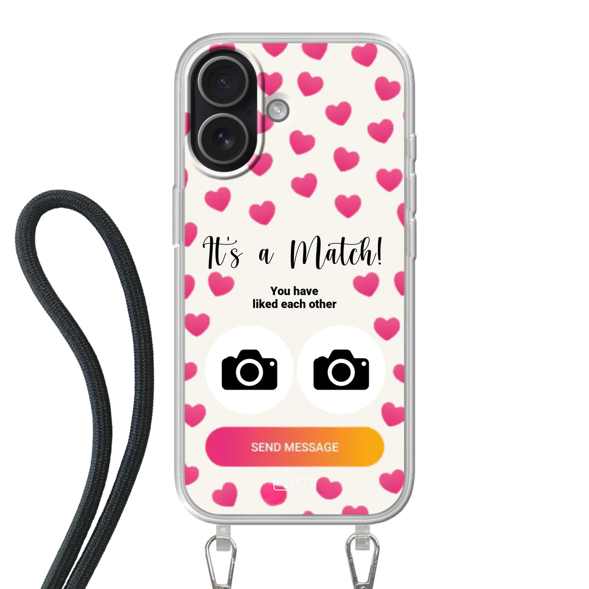 Apple iPhone 17 Crossbody case (back printed, transparent)
