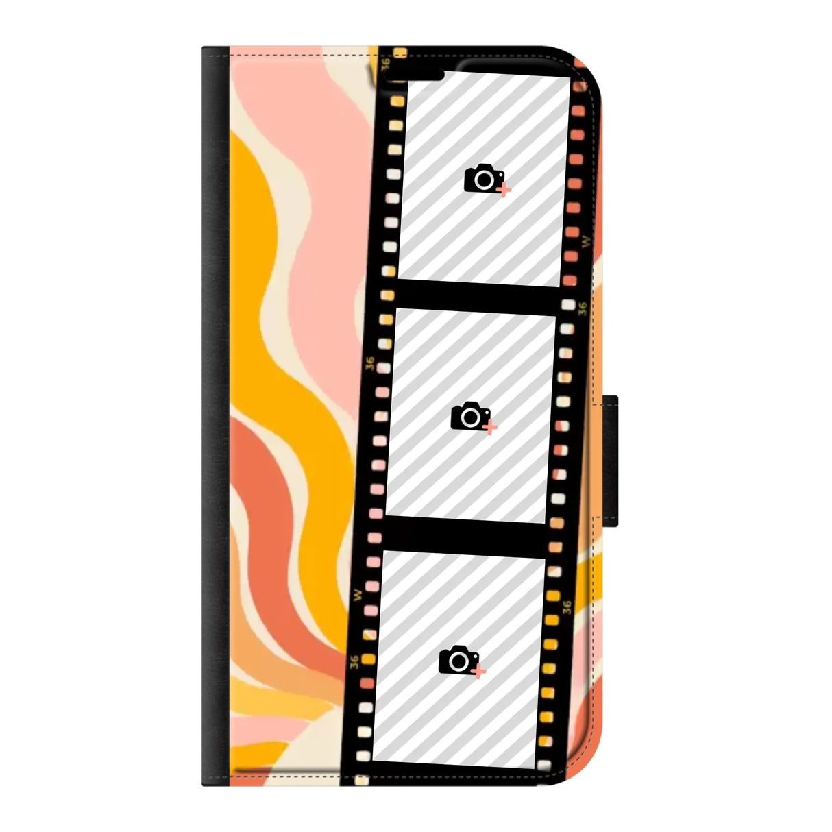Apple iPhone 11 wallet case front printed zwart