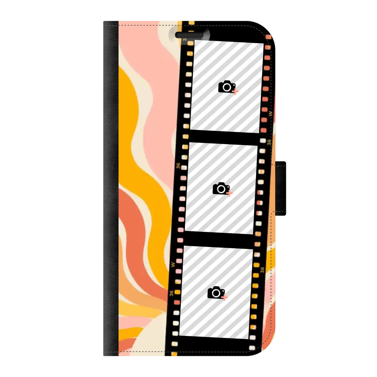 Apple iPhone 14 Plus wallet case front printed zwart