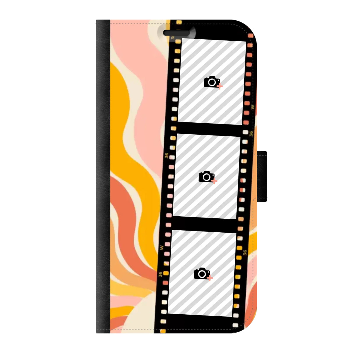 Apple iPhone 14 Pro Max wallet case front printed zwart