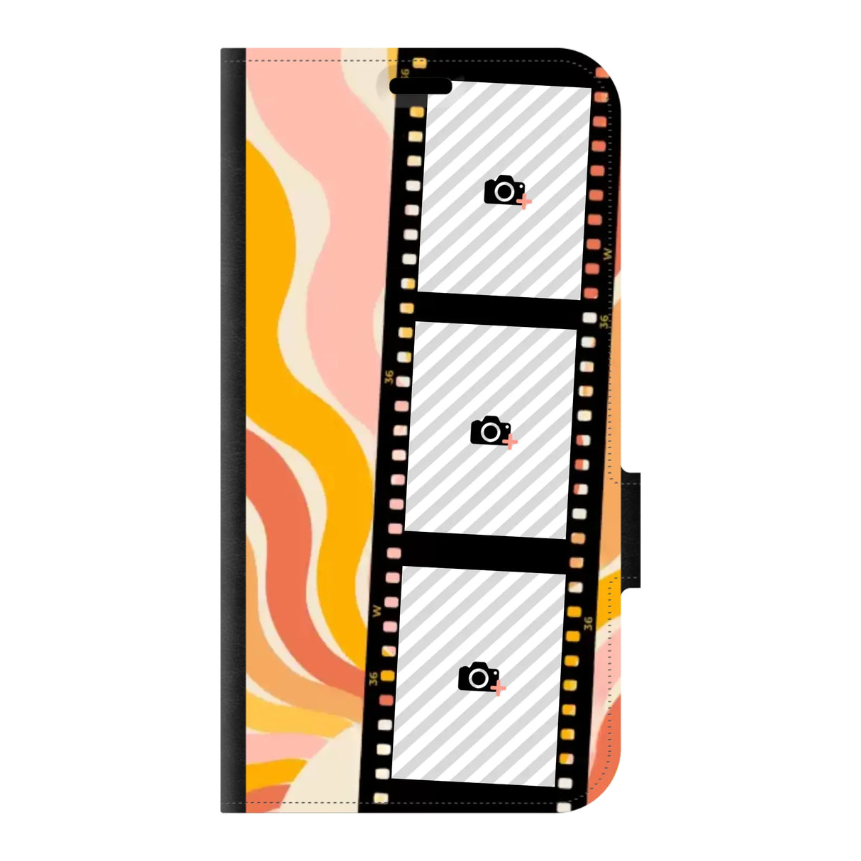 Apple iPhone 15 wallet case front printed zwart