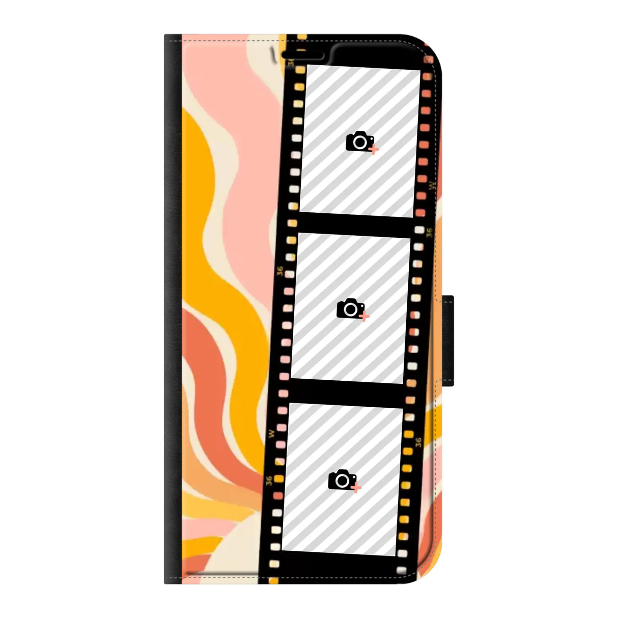 Apple iPhone 16 Pro Max wallet case front printed zwart