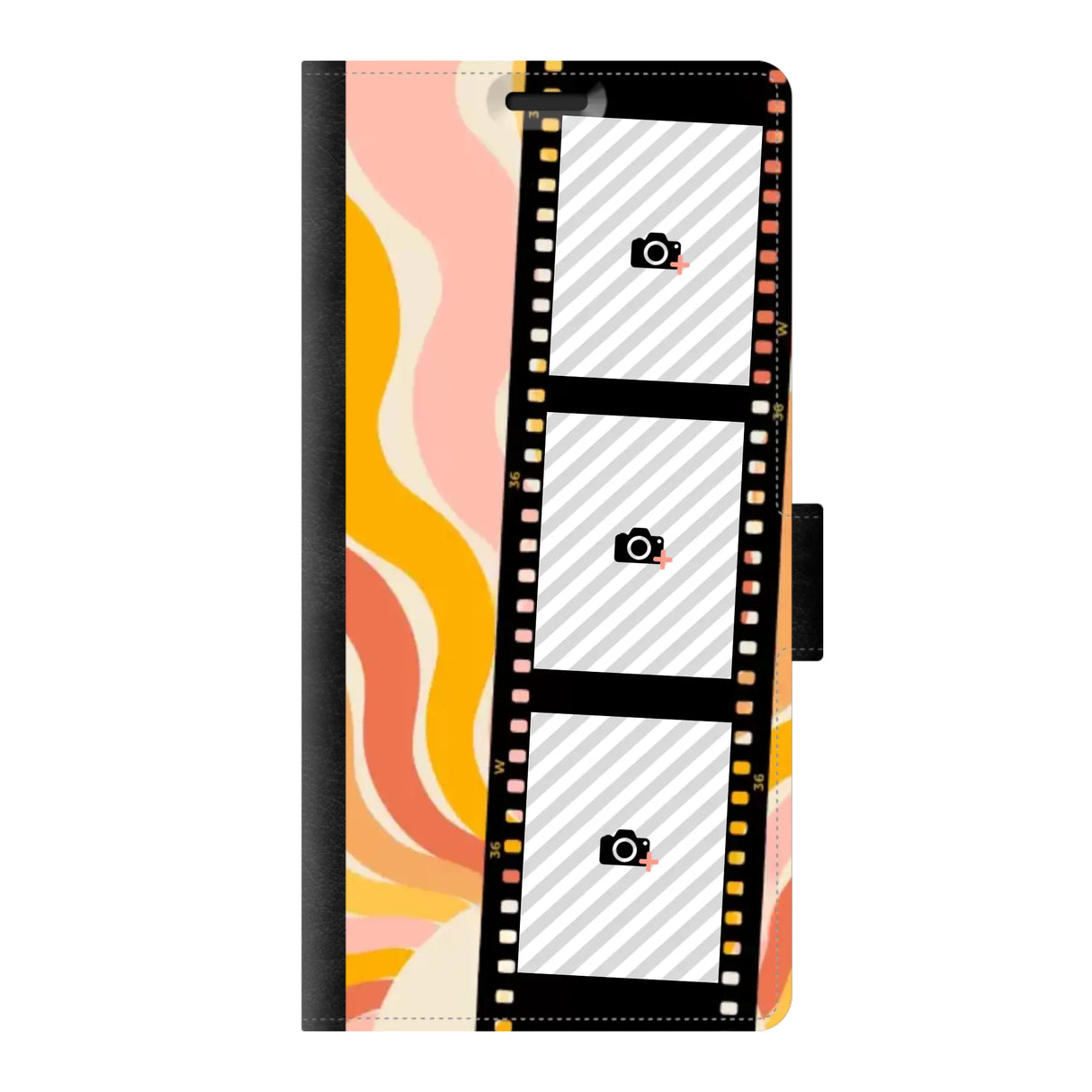 Samsung S22 Ultra wallet case front printed zwart