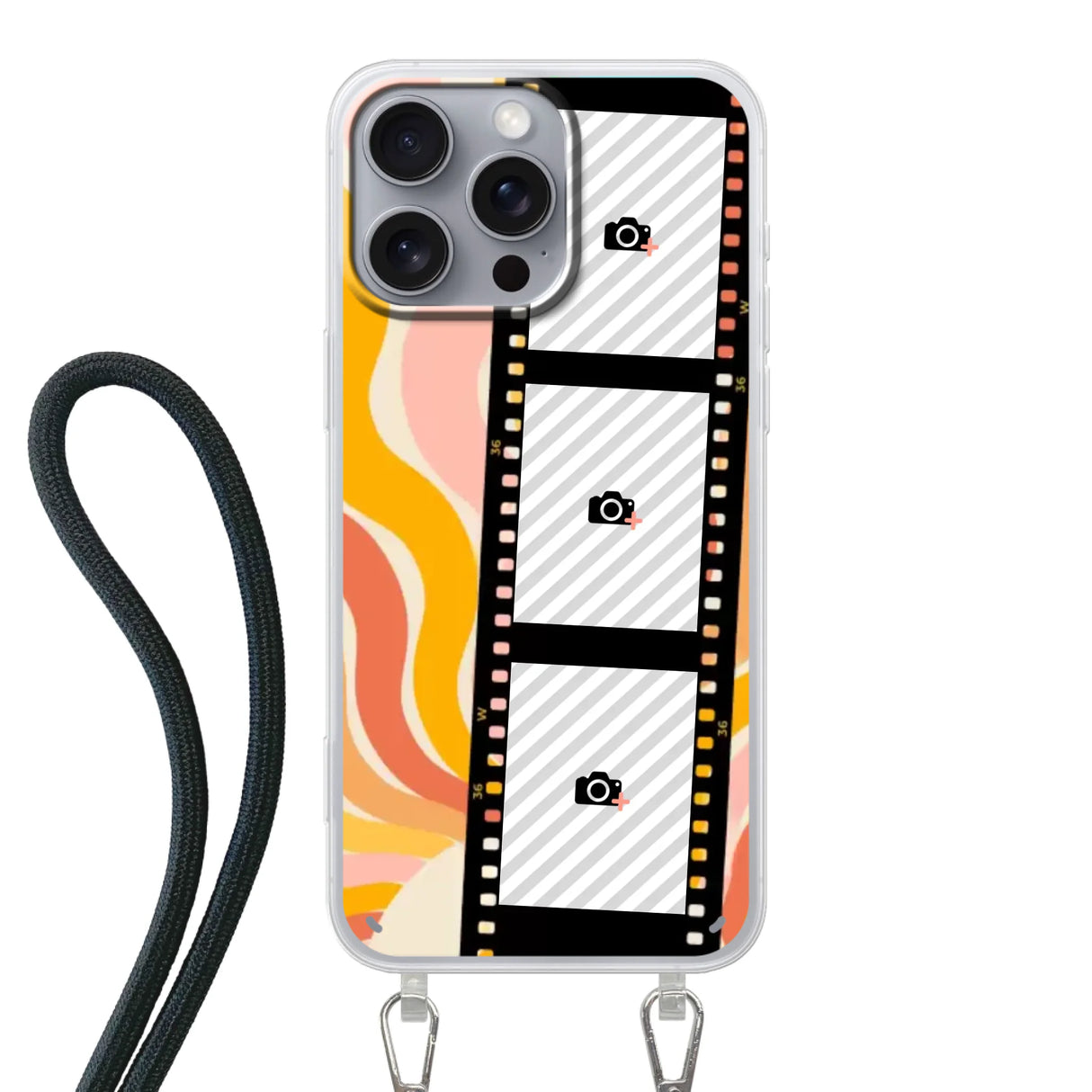 Apple iPhone 16 Pro Max Crossbody case (back printed, transparent)