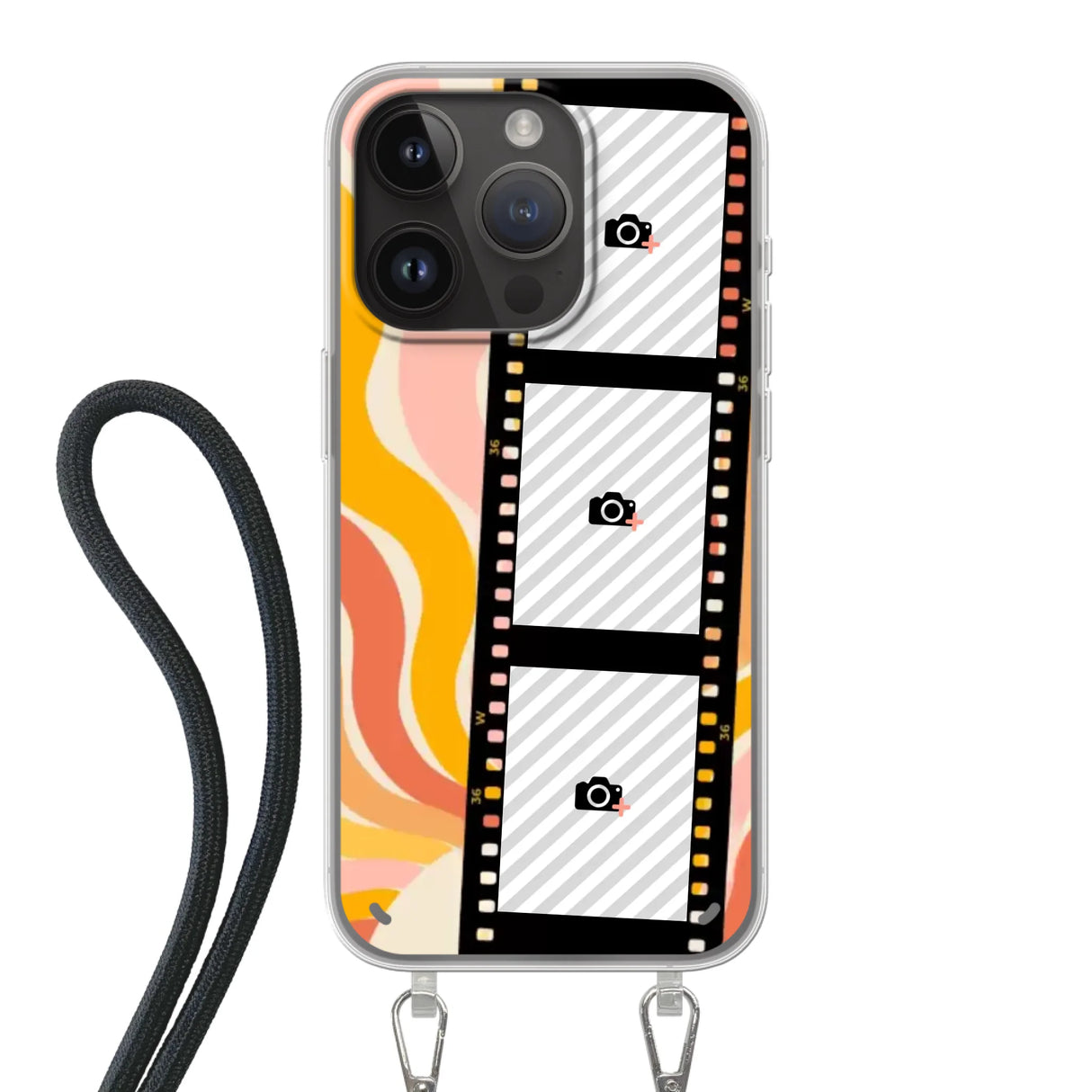 Apple iPhone 14 Pro Crossbody case (back printed, transparent)