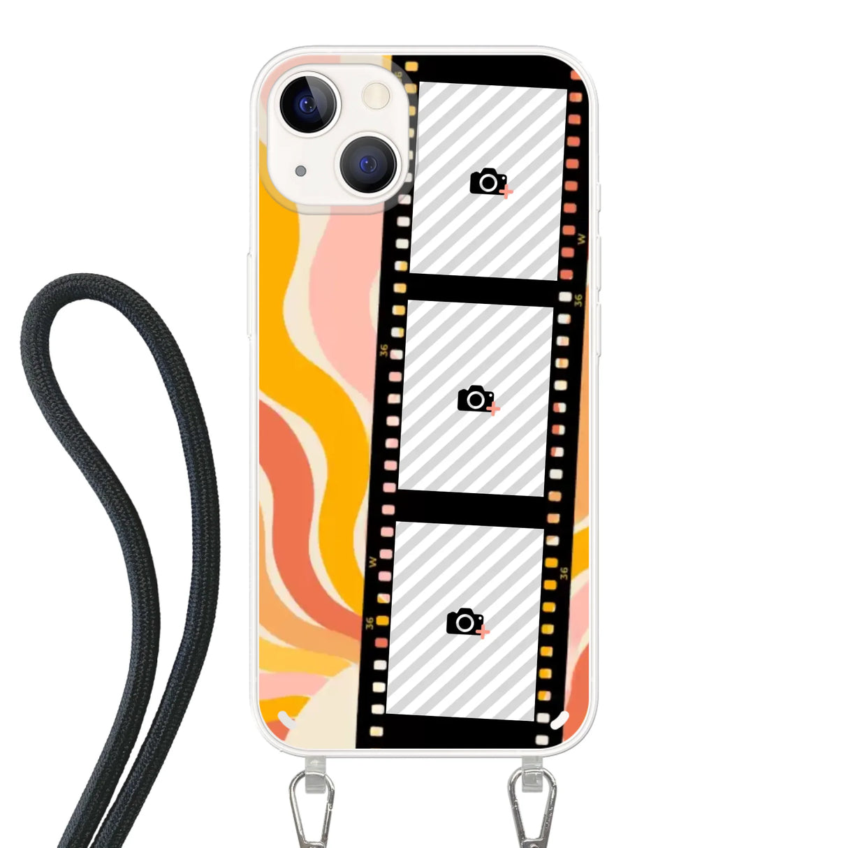 Apple iPhone 13 Crossbody case (back printed, transparent)