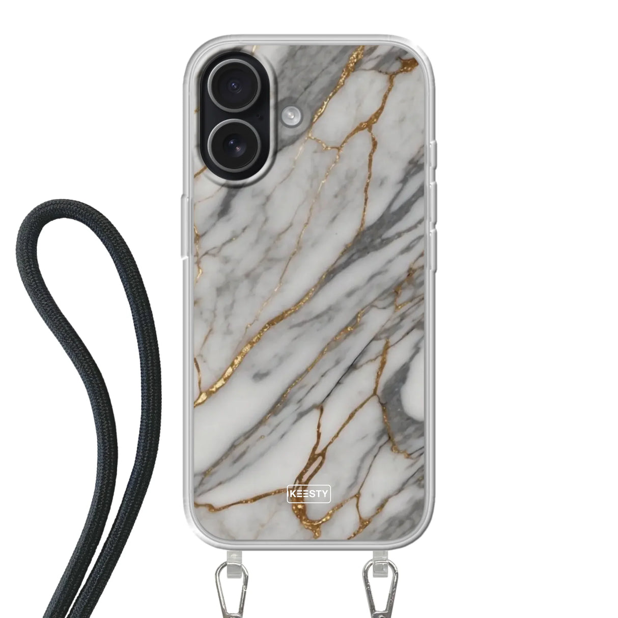 Apple iPhone 17 Crossbody case (back printed, transparent)