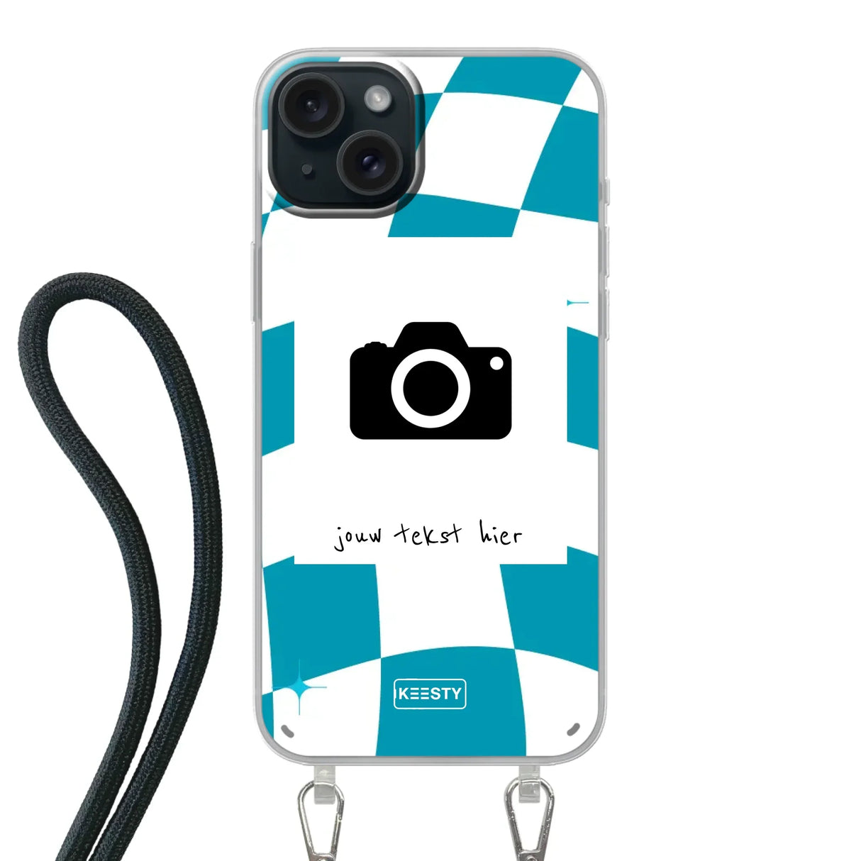 Apple iPhone 15 Plus Crossbody case (back printed, transparent)