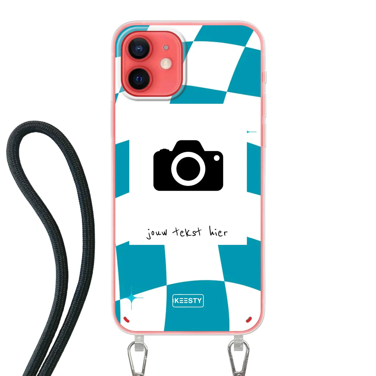 Apple iPhone 12 Crossbody case (back printed, transparent)