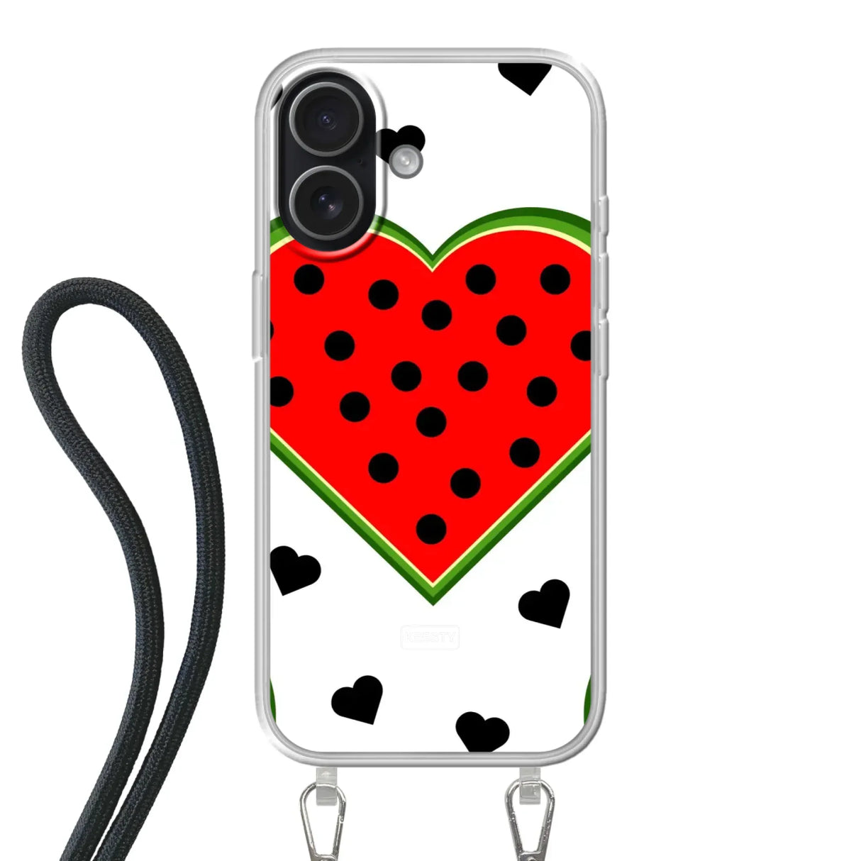 Apple iPhone 17 Crossbody case (back printed, transparent)