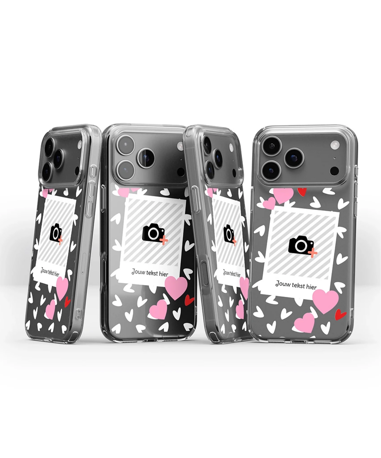 hoesje met foto en roze hartjes