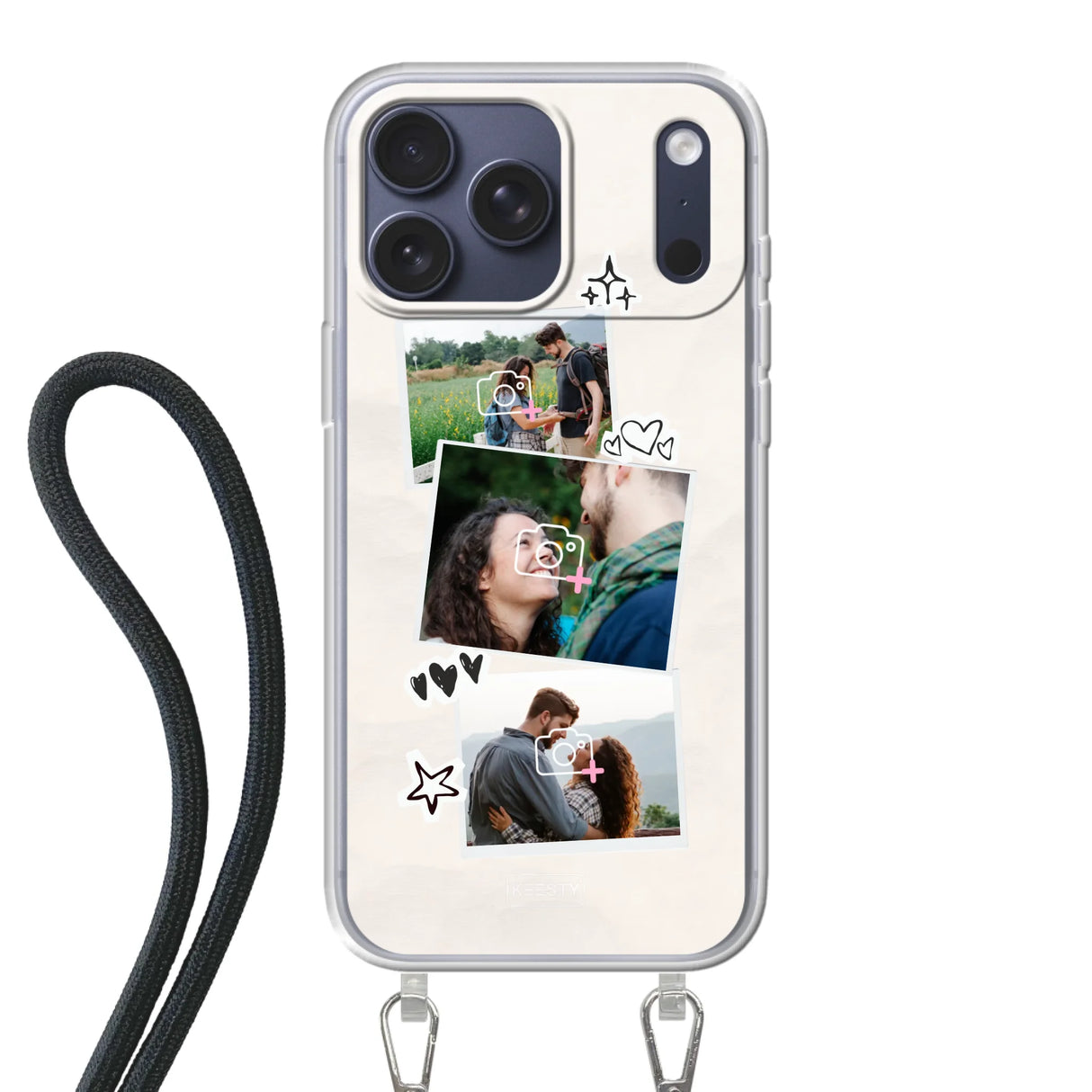 Apple iPhone 17 Pro Max Crossbody case (back printed, transparent)