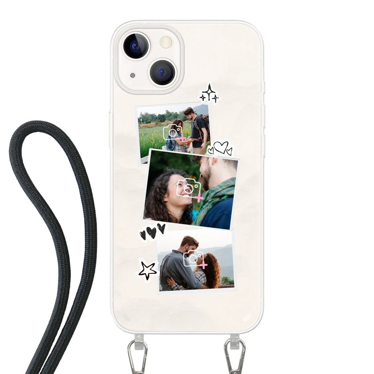 Apple iPhone 13 Crossbody case (back printed, transparent)