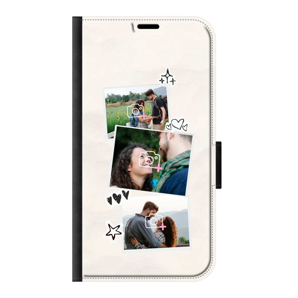Apple iPhone 11 wallet case front printed zwart
