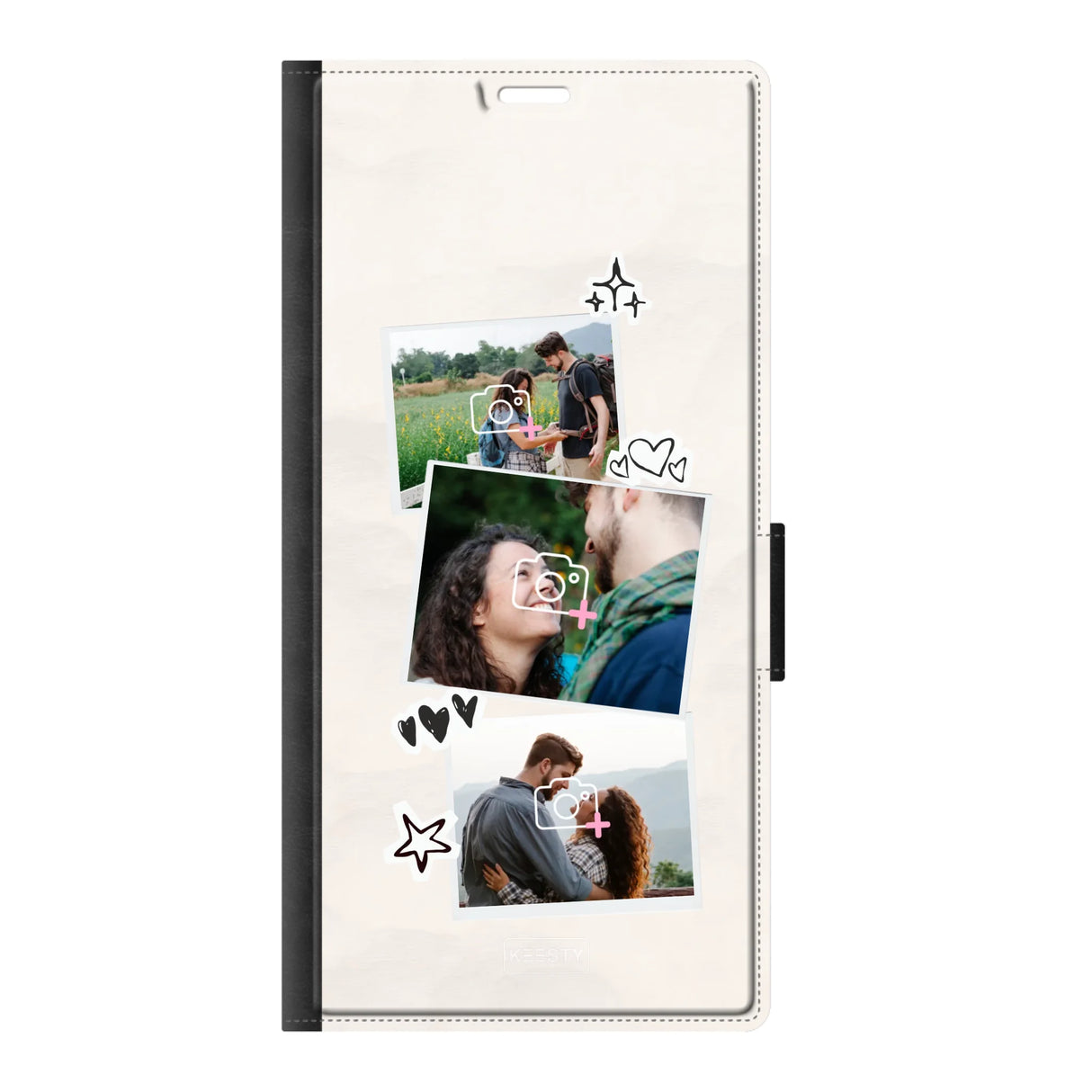 Samsung S24 Ultra wallet case front printed zwart