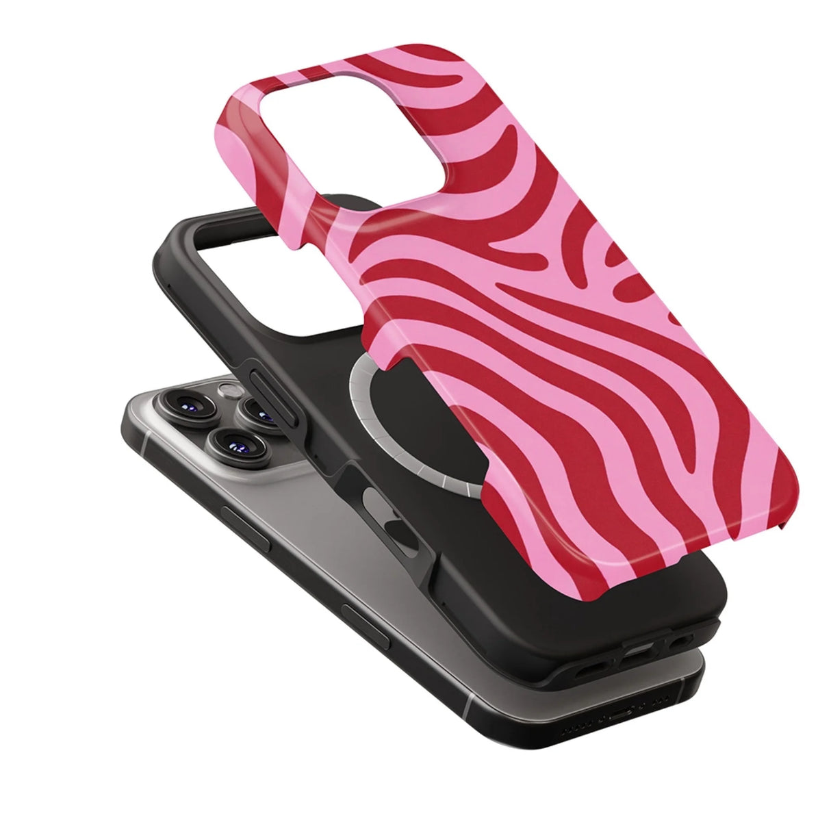 magsafe tough hoesje personaliseren met roze swirl