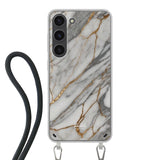  Telefoonhoesje ontwerpen met koord Marble Black Apple iPhone 14 Pro