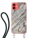  Telefoonhoesje ontwerpen met koord Marble Black Samsung Galaxy S25 Plus
