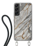  Telefoonhoesje ontwerpen met koord Marble Black Apple iPhone 15