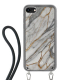  Telefoonhoesje ontwerpen met koord Marble Black Apple iPhone X & XS