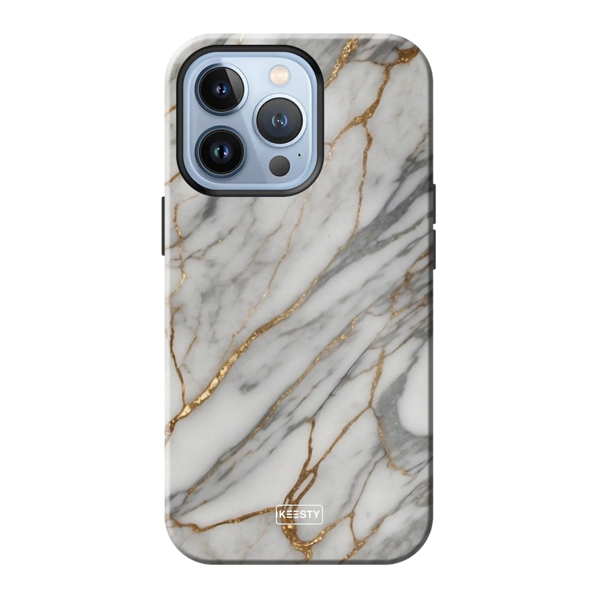  Telefoonhoesje ontwerpen met MagSafe Tough Marble Black Apple iPhone 16 Pro