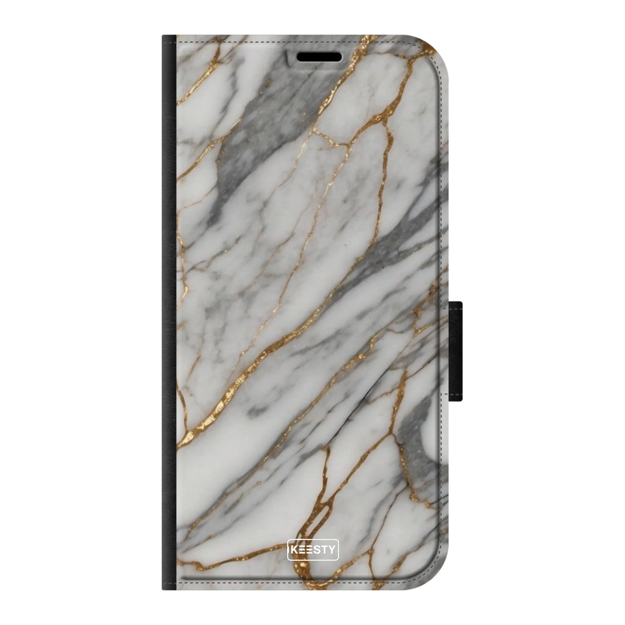  Telefoonhoesje ontwerpen met PortemonneeMarble Black Samsung Galaxy S23