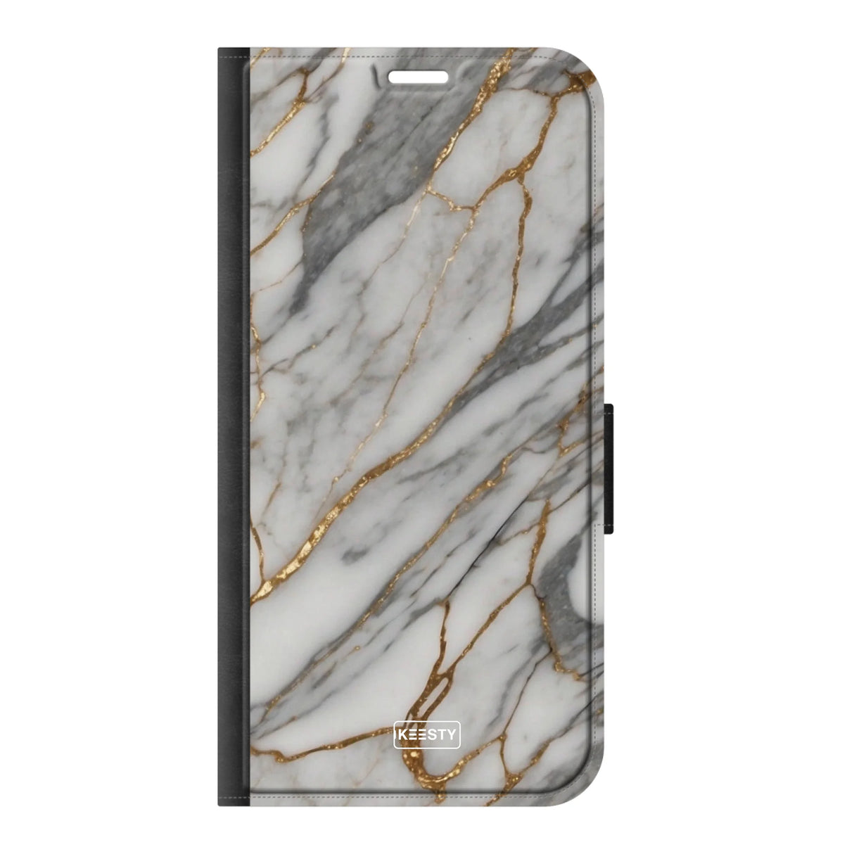  Telefoonhoesje ontwerpen met PortemonneeMarble Black Apple iPhone 12 & 12 Pro