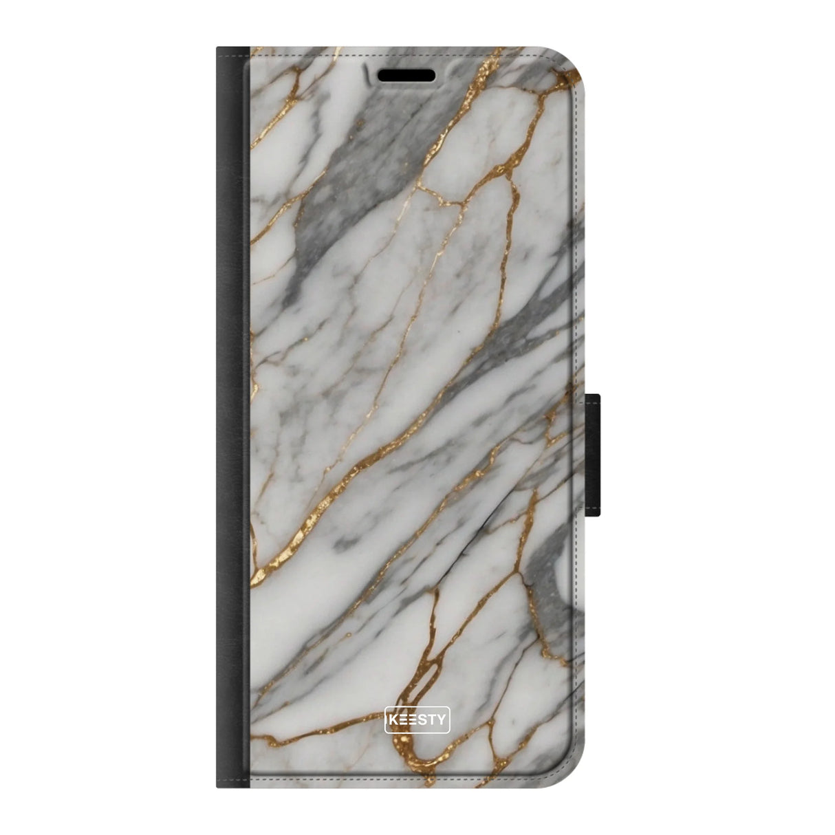  Telefoonhoesje ontwerpen met PortemonneeMarble Black Apple iPhone 16 Pro Max