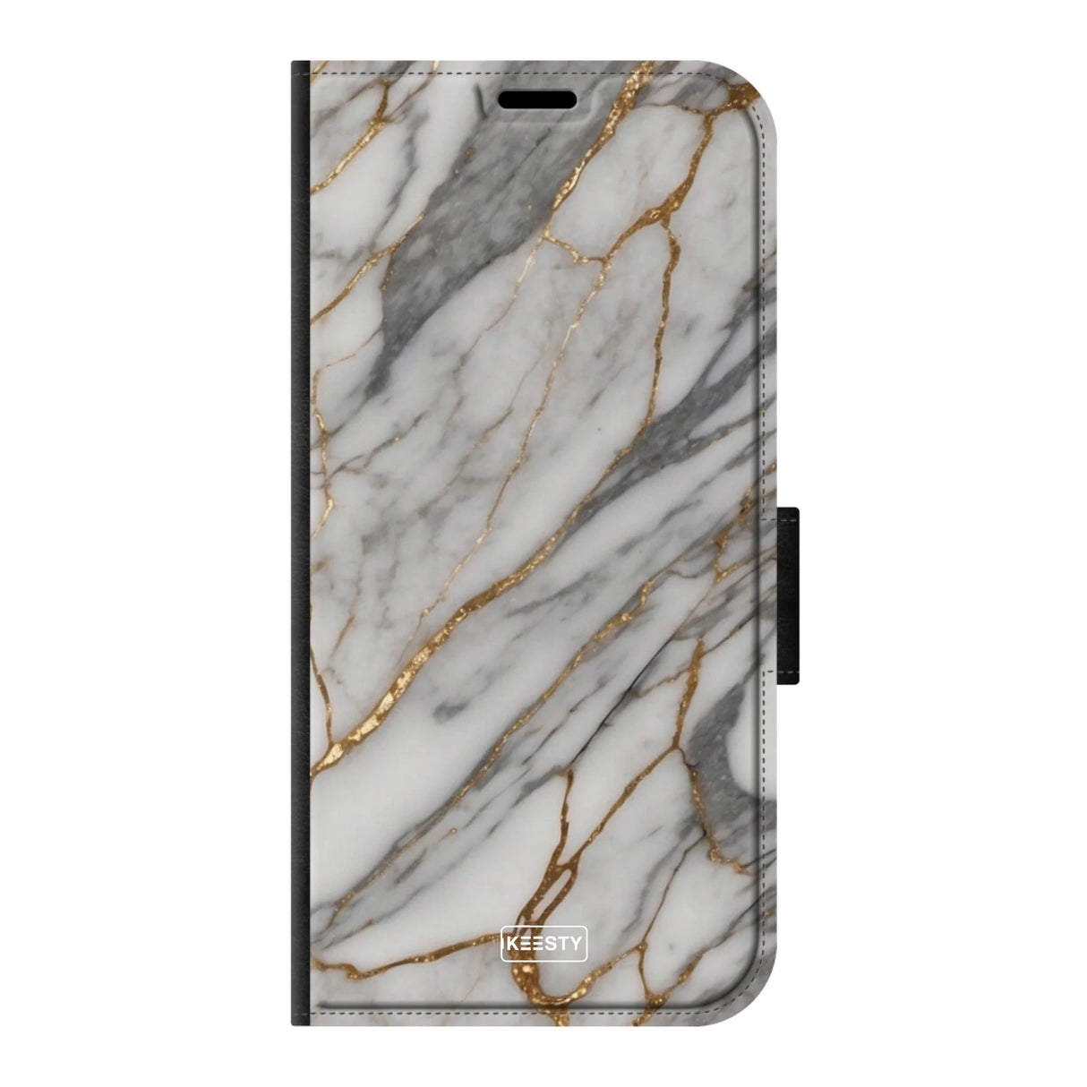  Telefoonhoesje ontwerpen met PortemonneeMarble Black Samsung Galaxy S24