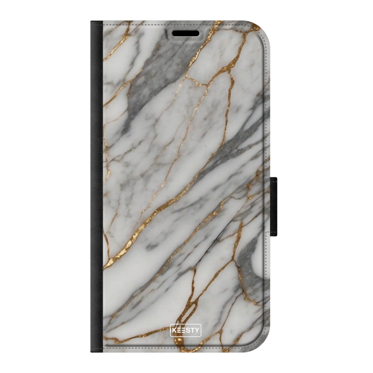  Telefoonhoesje ontwerpen met PortemonneeMarble Black Samsung Galaxy S24 Ultra