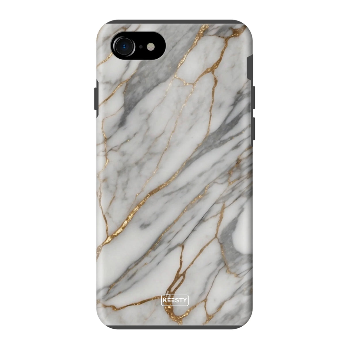  Telefoonhoesje ontwerpen met Tough Marble Black Apple iPhone SE 2020 & SE 2022