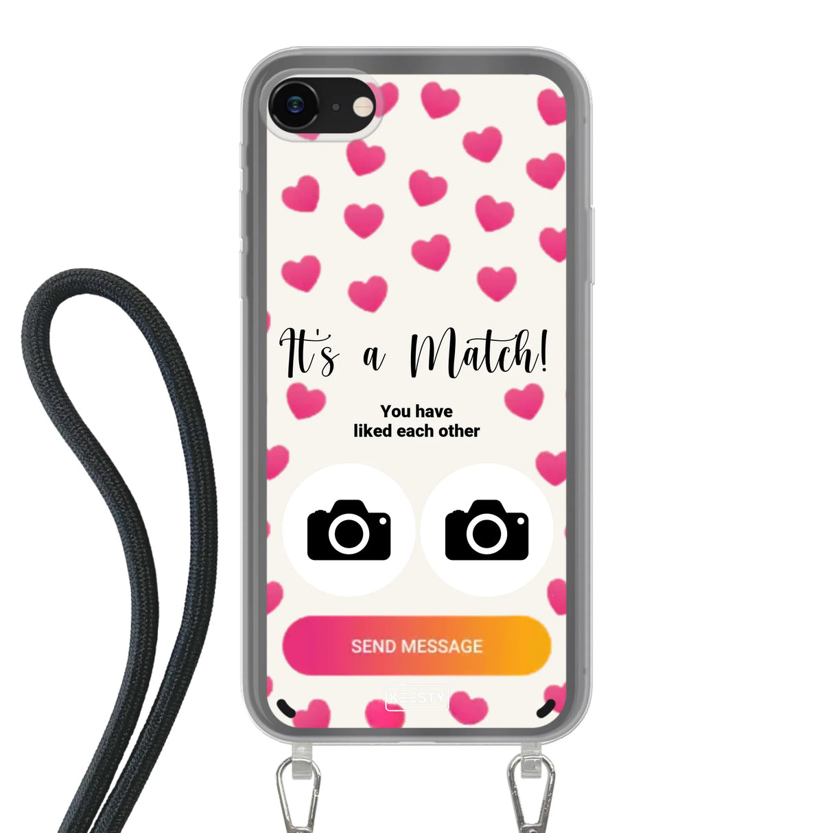 Telefoonhoesje Met Foto - It's a match - Hoesje met koord