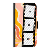 Apple iPhone 14 wallet case front printed zwart