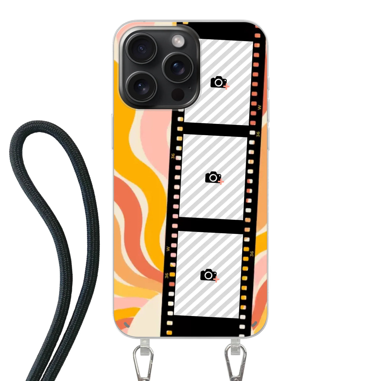 Apple iPhone 15 Pro Crossbody case (back printed, transparent)