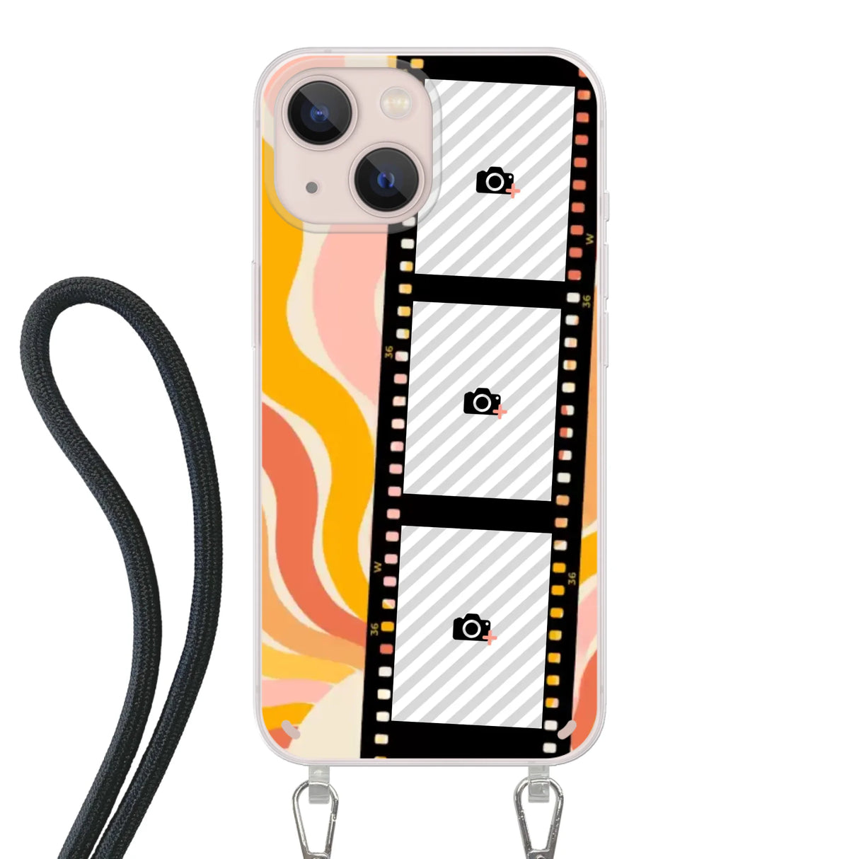 Apple iPhone 13 Mini Crossbody case (back printed, transparent)