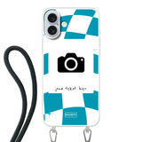 Apple iPhone 16 Plus Crossbody case (back printed, transparent)