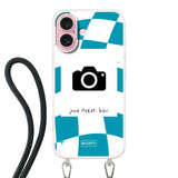 Apple iPhone 16 Crossbody case (back printed, transparent)