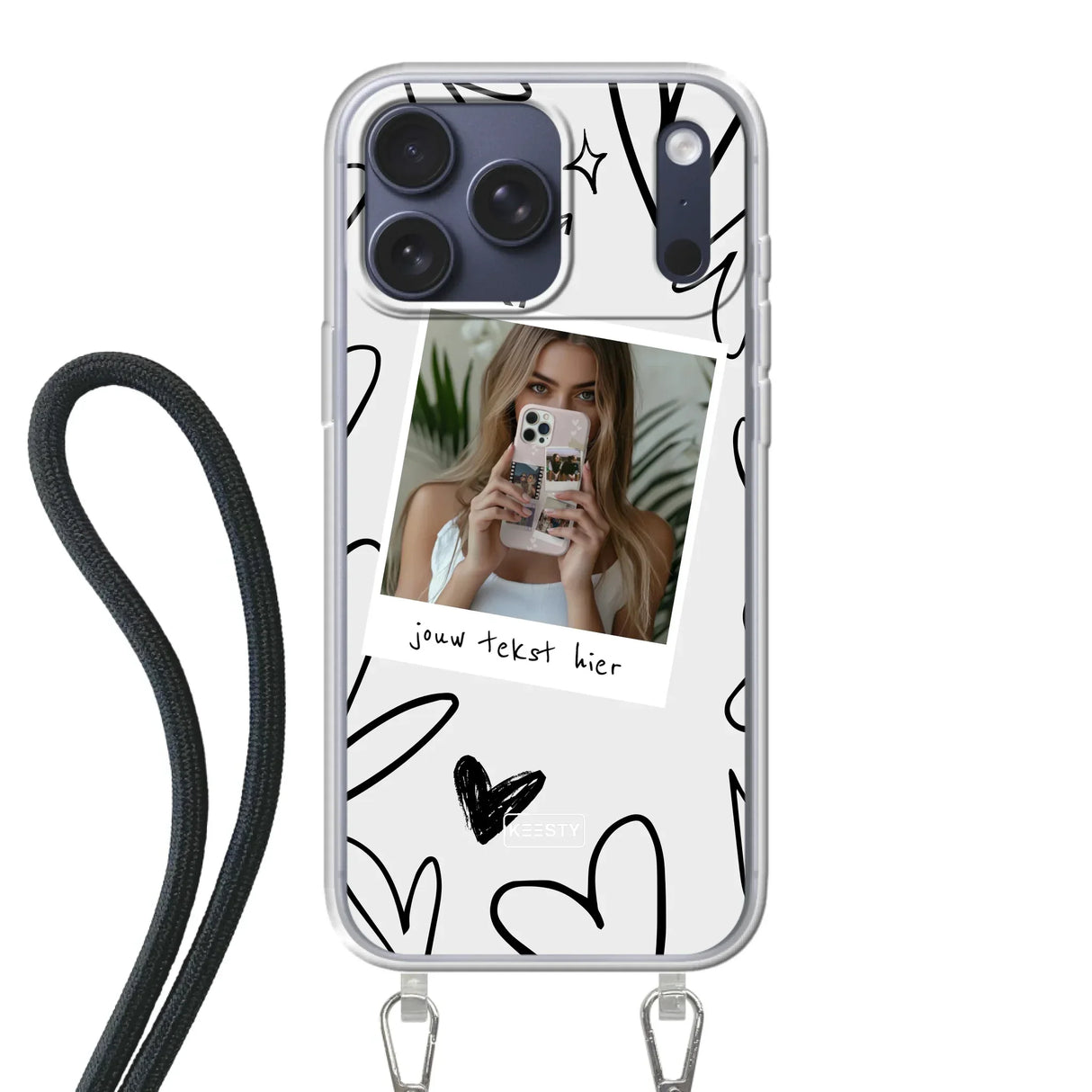 Apple iPhone 17 Pro Max Crossbody case (back printed, transparent)