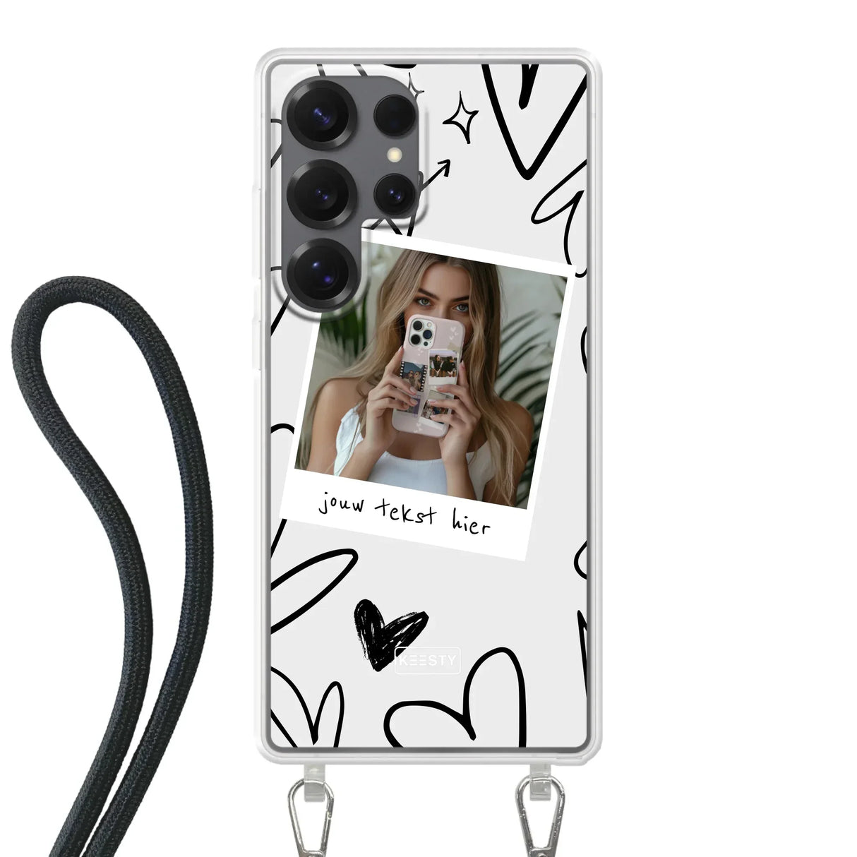 Samsung Galaxy S25 Ultra Crossbody case (back printed, transparent)