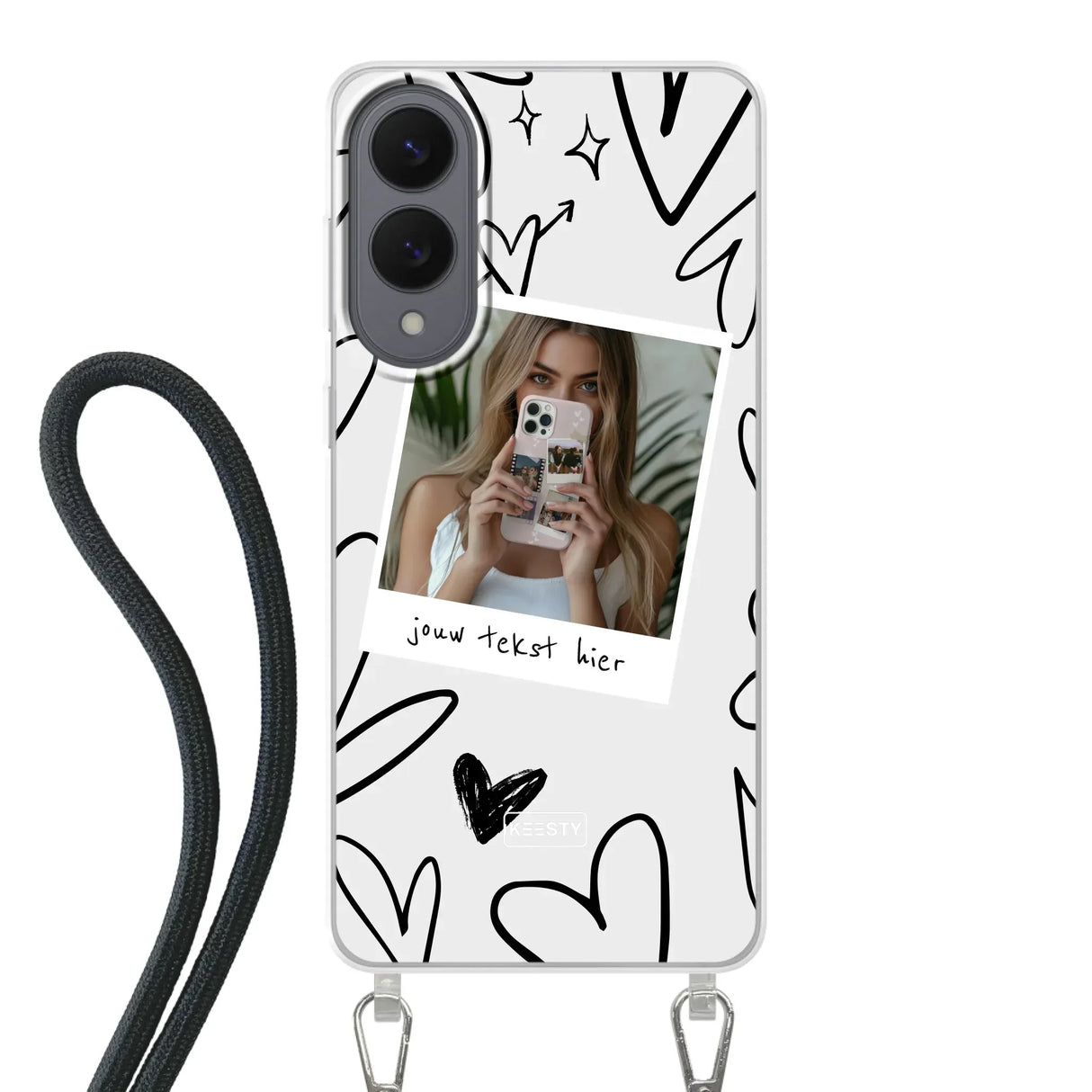 Samsung Galaxy S25 Edge Crossbody case (back printed, transparent)