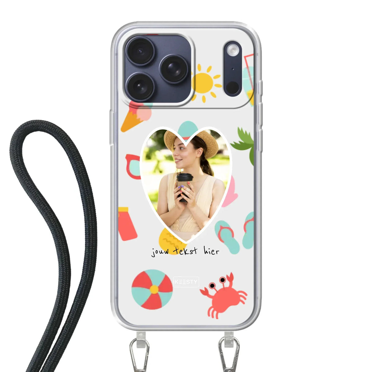 Apple iPhone 17 Pro Max Crossbody case (back printed, transparent)