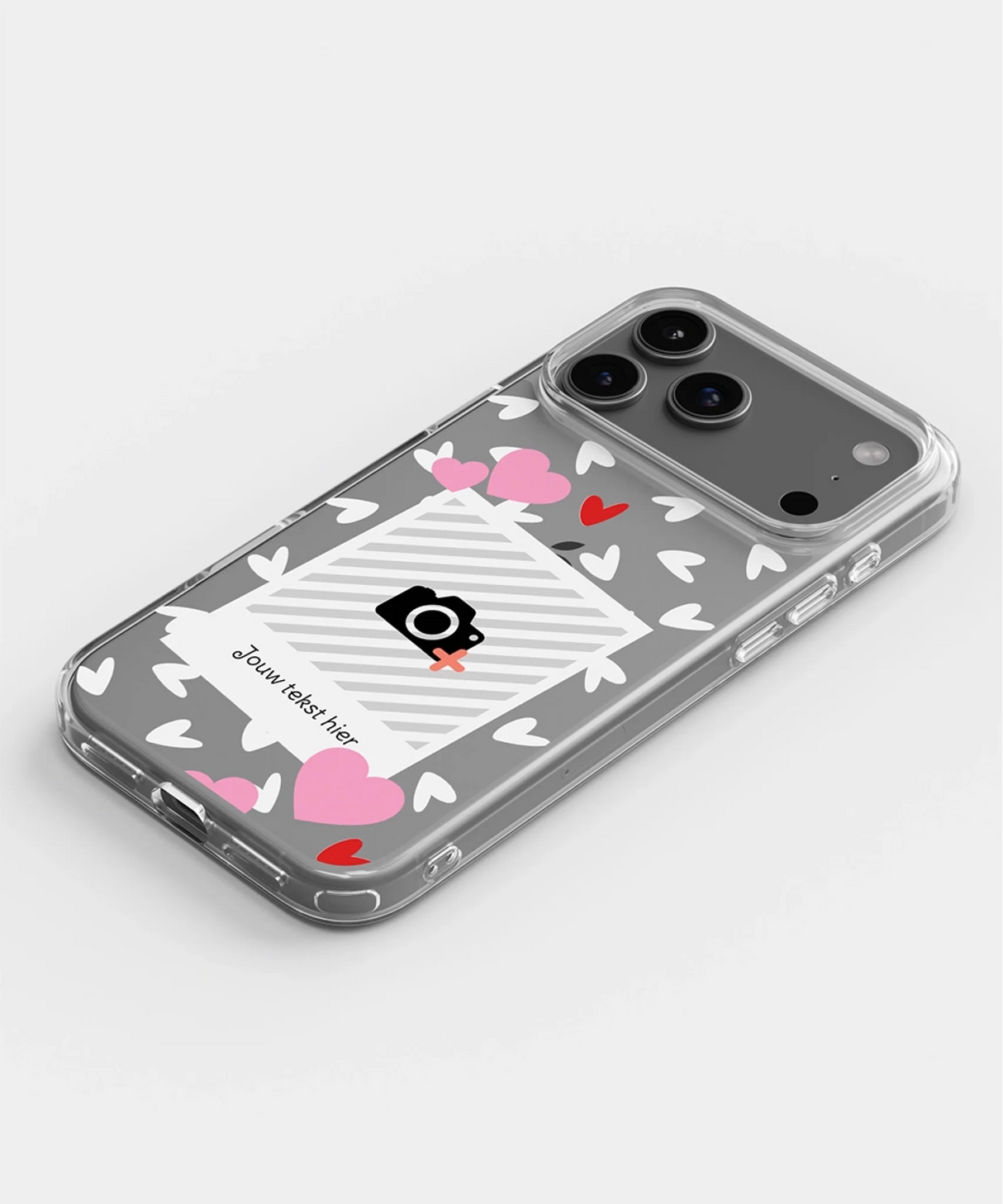 fotohoesje met hartjes en liefde