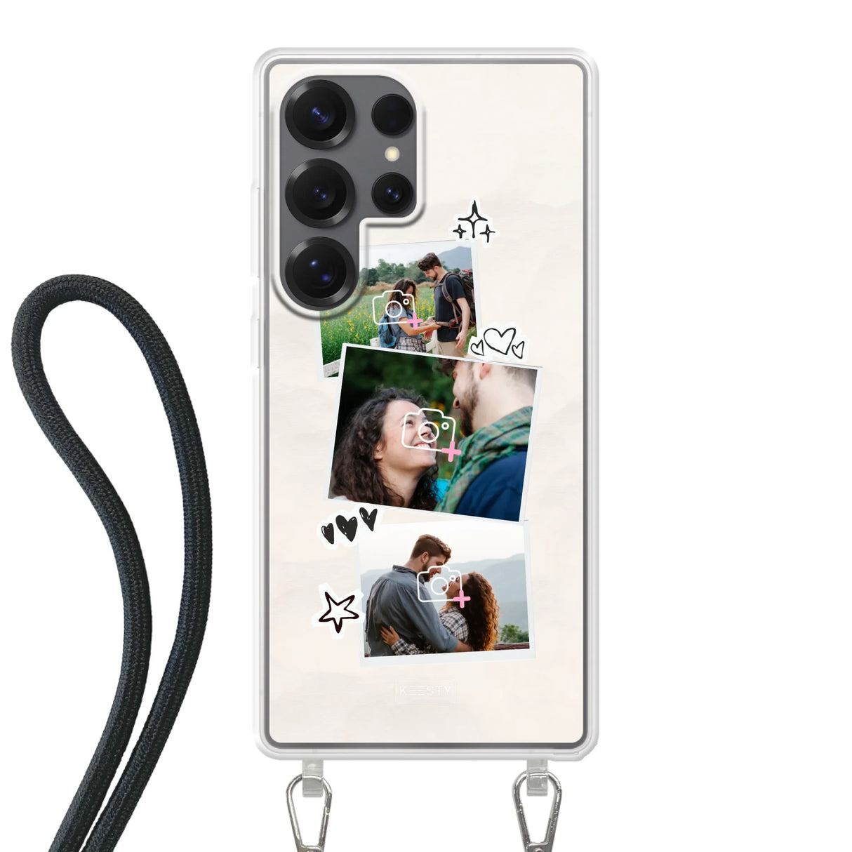 Samsung Galaxy S25 Ultra Crossbody case (back printed, transparent)