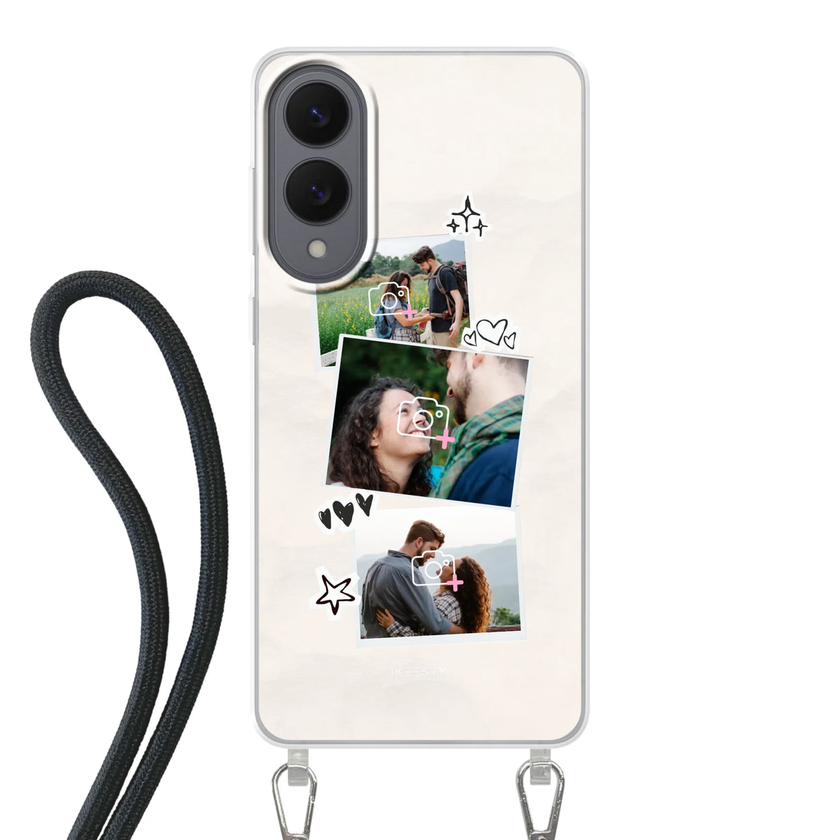 Samsung Galaxy S25 Edge Crossbody case (back printed, transparent)