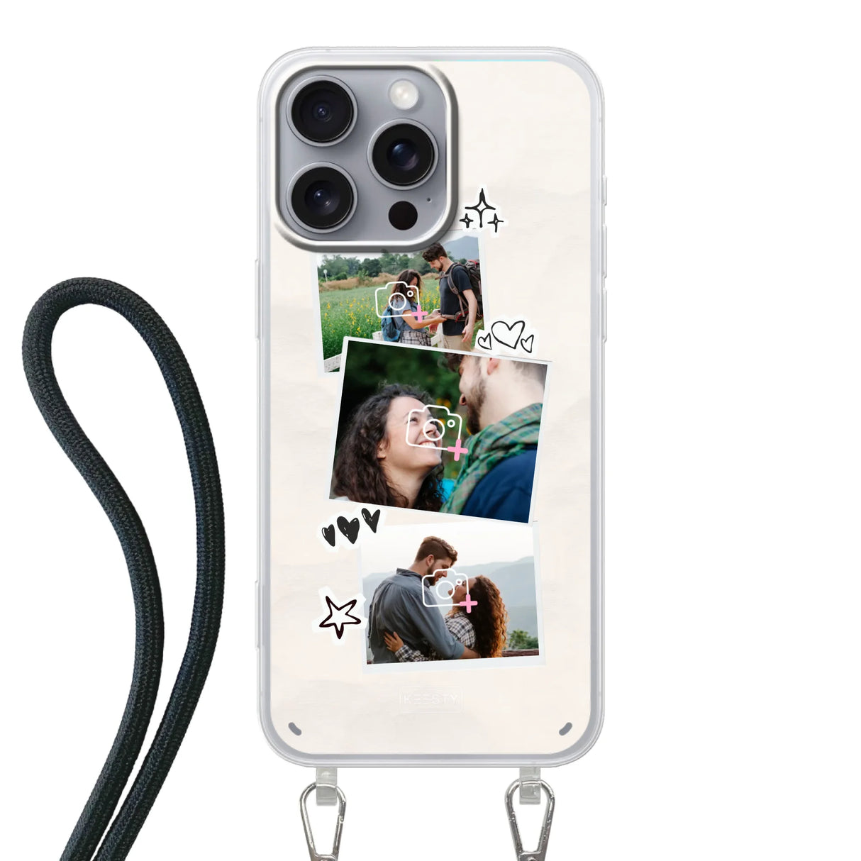 Apple iPhone 16 Pro Max Crossbody case (back printed, transparent)
