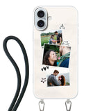 Apple iPhone 16 Plus Crossbody case (back printed, transparent)