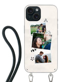 Apple iPhone 15 Crossbody case (back printed, transparent)