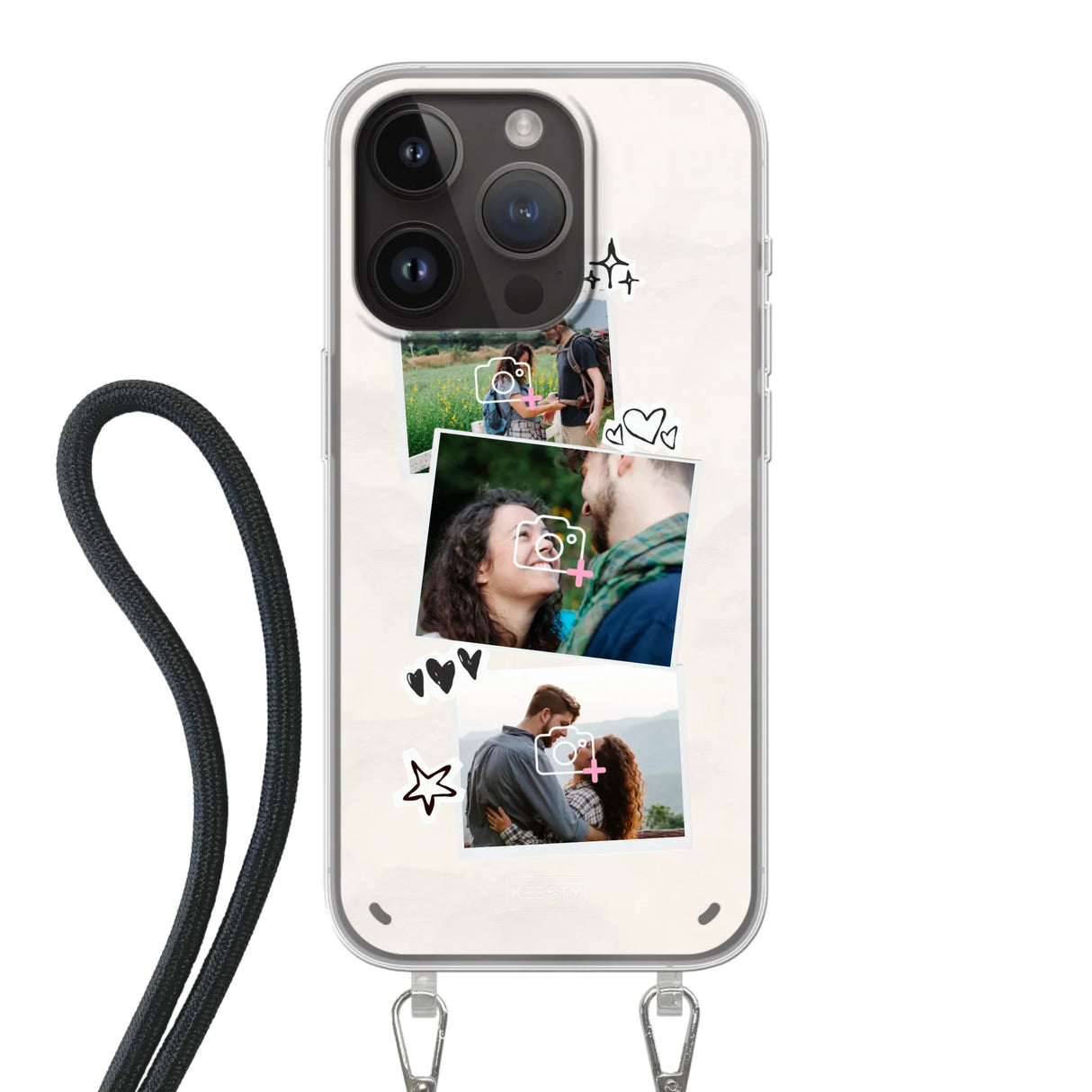Apple iPhone 14 Pro Crossbody case (back printed, transparent)